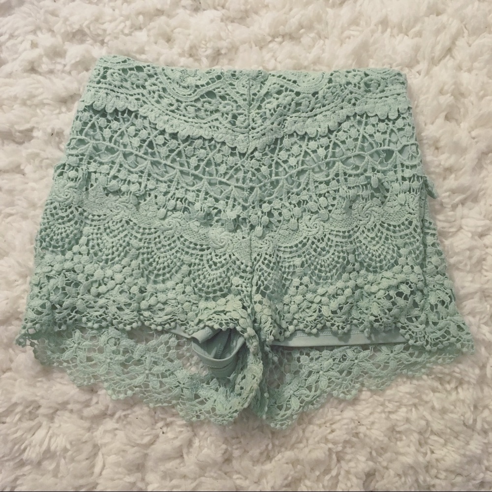 Mint Lace Shorts